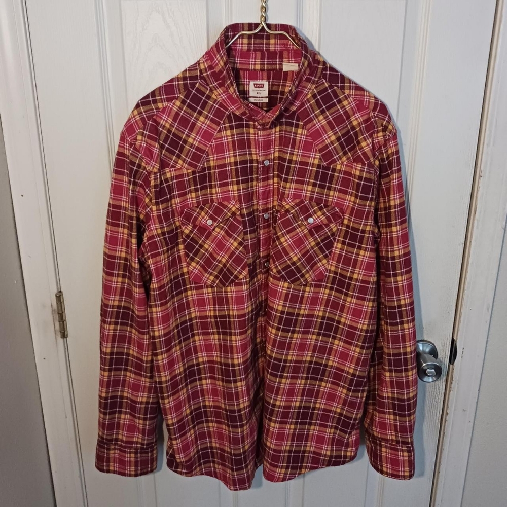 Levi's Red Men's Plaid Flannel
